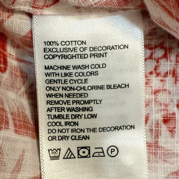 NWT Men’s‎ Tommy Bahama Short Sleeve Hawaiian Cotton Shirt Mango Tango - Picture 6 of 15